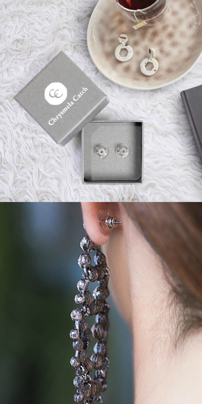 The Chrysmela catch uses precision technology to make sure your earrings never fall off. You've never used an earring back like this before.
