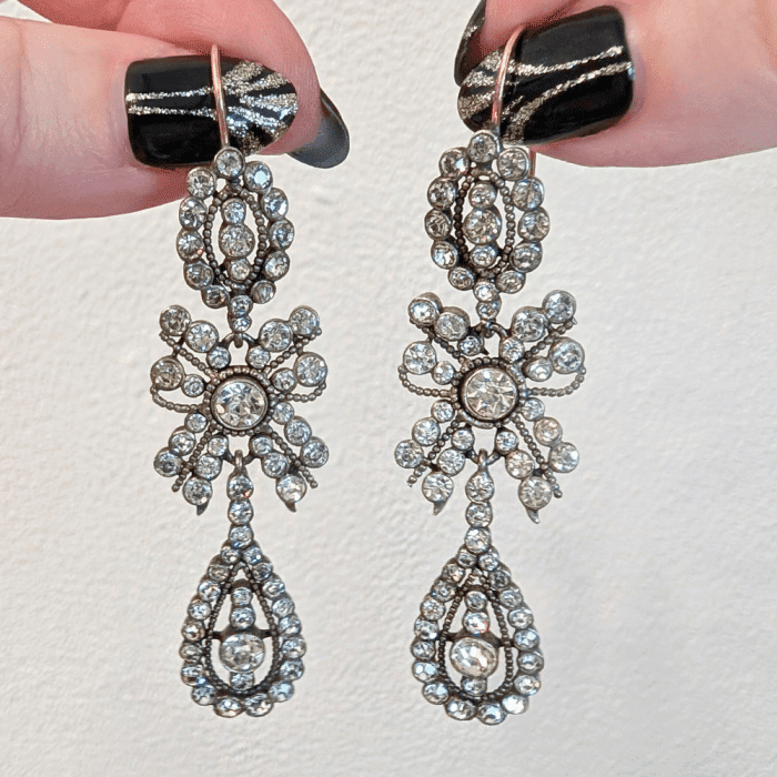 Antique paste earrings from The Spare Room, seen during NYCJAOS.