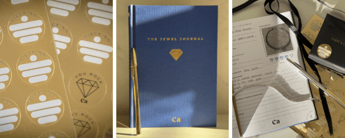 The Jewel Journal notebook from Carat + Chain can help you keep track of your jewelry collection and jewelry wishlist!