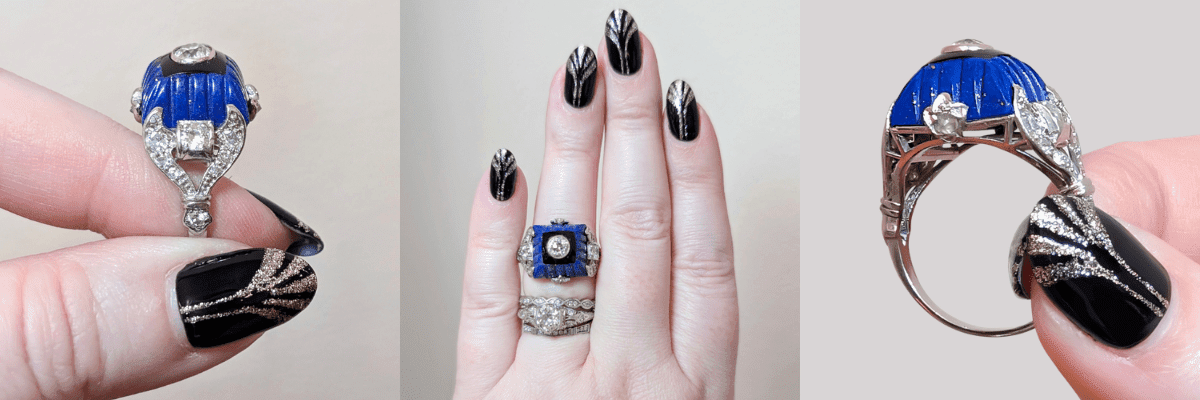 The Art Deco lapis ring I can’t stop thinking about.