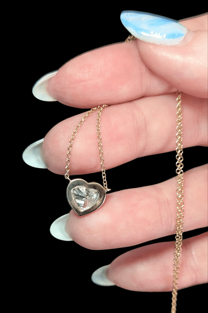 WEND Rebelheart Antique Reverse Set Diamond Necklace in recycled yellow gold from Beaumont Jewelry Collective.