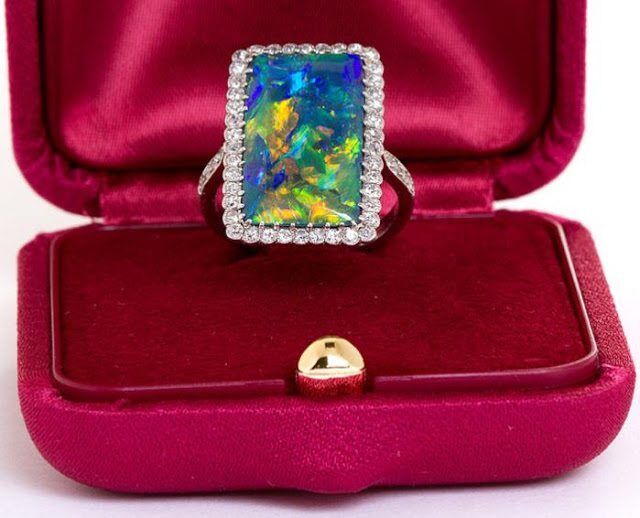 'Rarest' Art Deco opal and diamond ring.