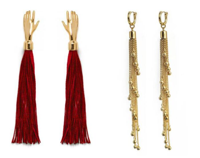 Two pairs of statement earrings from Lady Grey. Perfect for the winter holiday season!