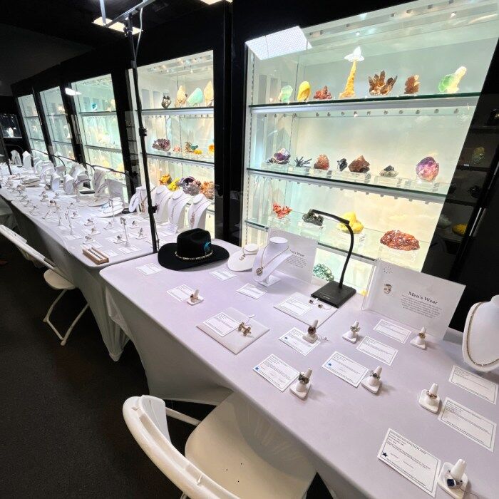 The 2022 AGTA Spectrum Awards entries were displayed at Arkenstone Fine Mineral gallery for the press to admire.