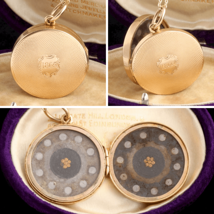 This locket is a very unusual example of Transatlantic cable souvenir jewelry. Sold by Erica Weiner.