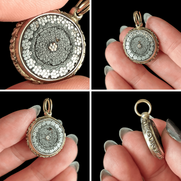 Victorian era transatlantic cable souvenir pendant in silver.