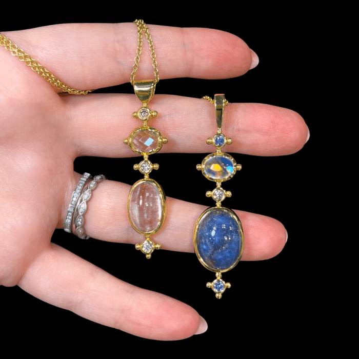 Gemstone and diamond pendants by Svelana Lazar. One of the emerging jewelry designers at CURATED at Luxury Lifestyle.