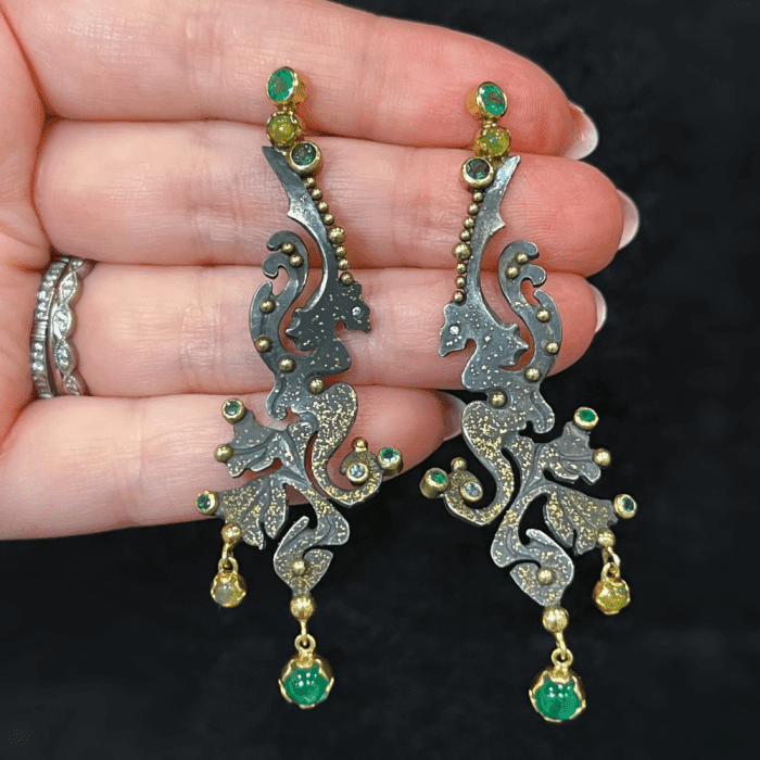 Spectacular emerald earrings by Svetlana Lazar