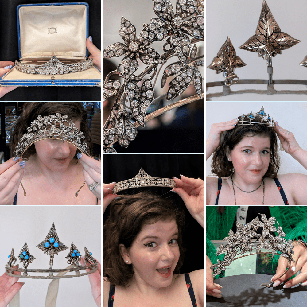 Trying on three antique tiaras in one day. - Diamonds in the Library