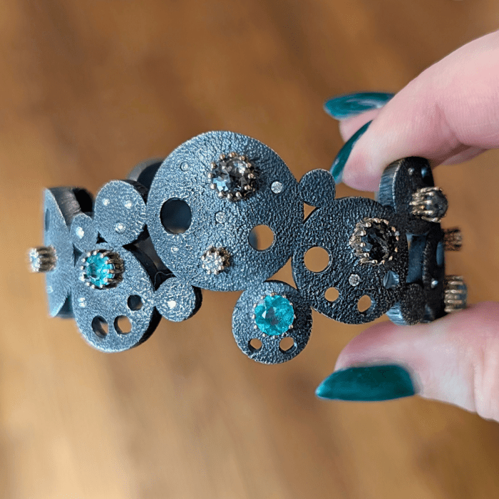 A very cool cuff bracelet by Dana Bronfman, seen at NYCJAOS Spring 2026.